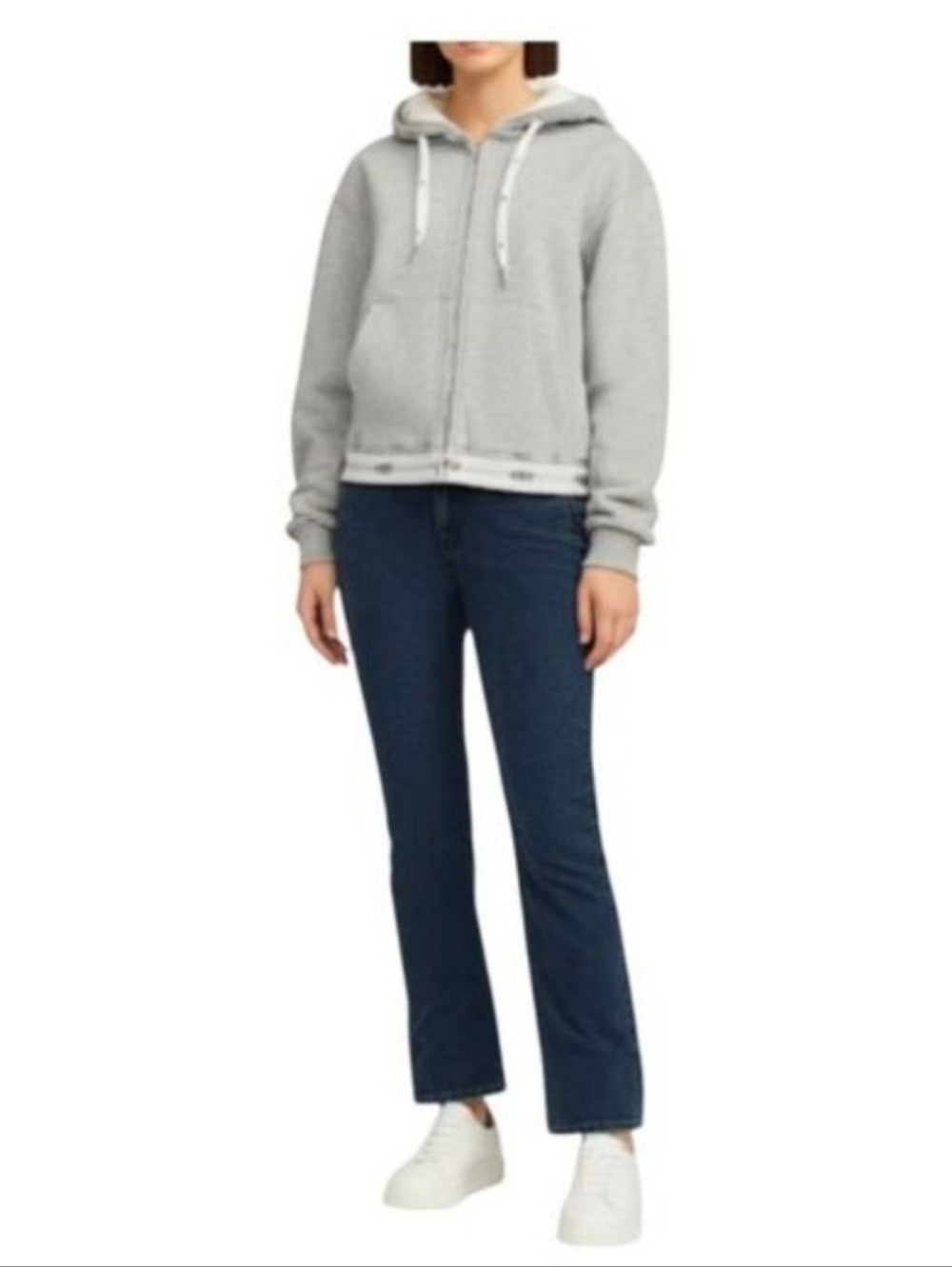 UGG Kaelie Soft & Stretchy Full Zip Logo Hoodie Jacket Gray Women's size XL - Picture 1 of 9